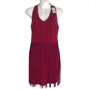 Dynamite NWT Deep V Fringed Cocktail Dress